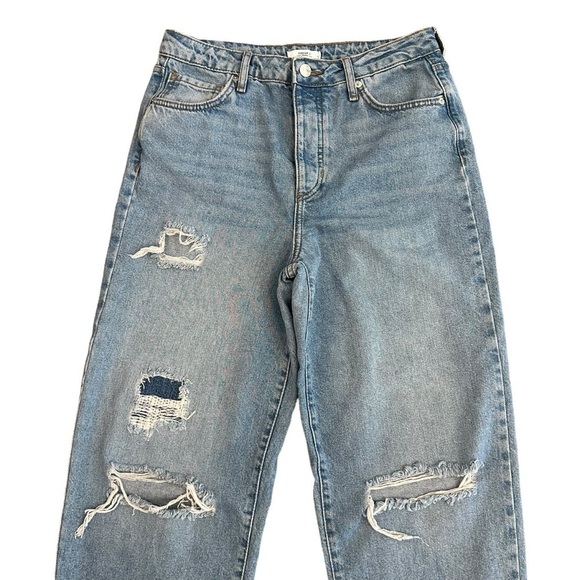 Forever 21 Premium high waisted distressed straight leg boyfriend jeans - Picture 4 of 14